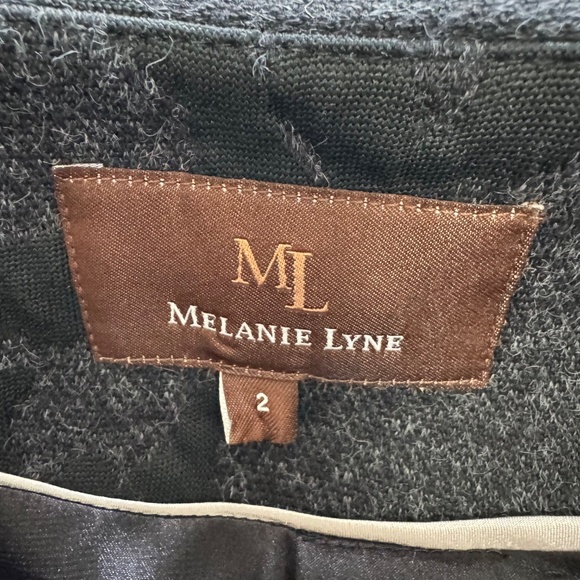 Elegant Dark Gray Patterned Pea Coat - Picture 3 of 7